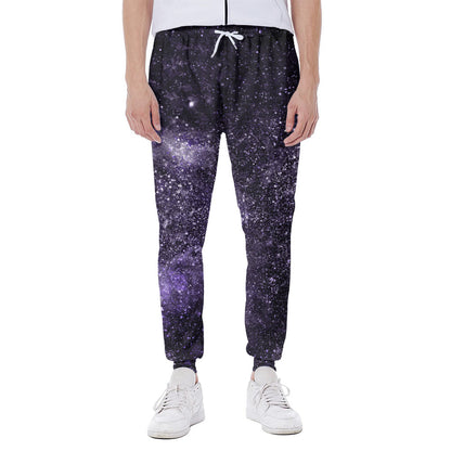 Dark Purple Cosmos Galaxy Space Print Scuba Joggers