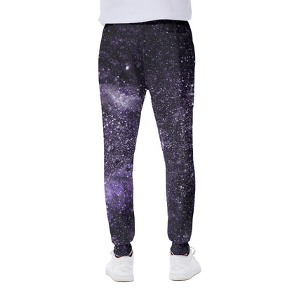 Dark Purple Cosmos Galaxy Space Print Scuba Joggers
