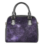 Dark Purple Cosmos Galaxy Space Print Shoulder Handbag
