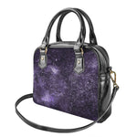 Dark Purple Cosmos Galaxy Space Print Shoulder Handbag