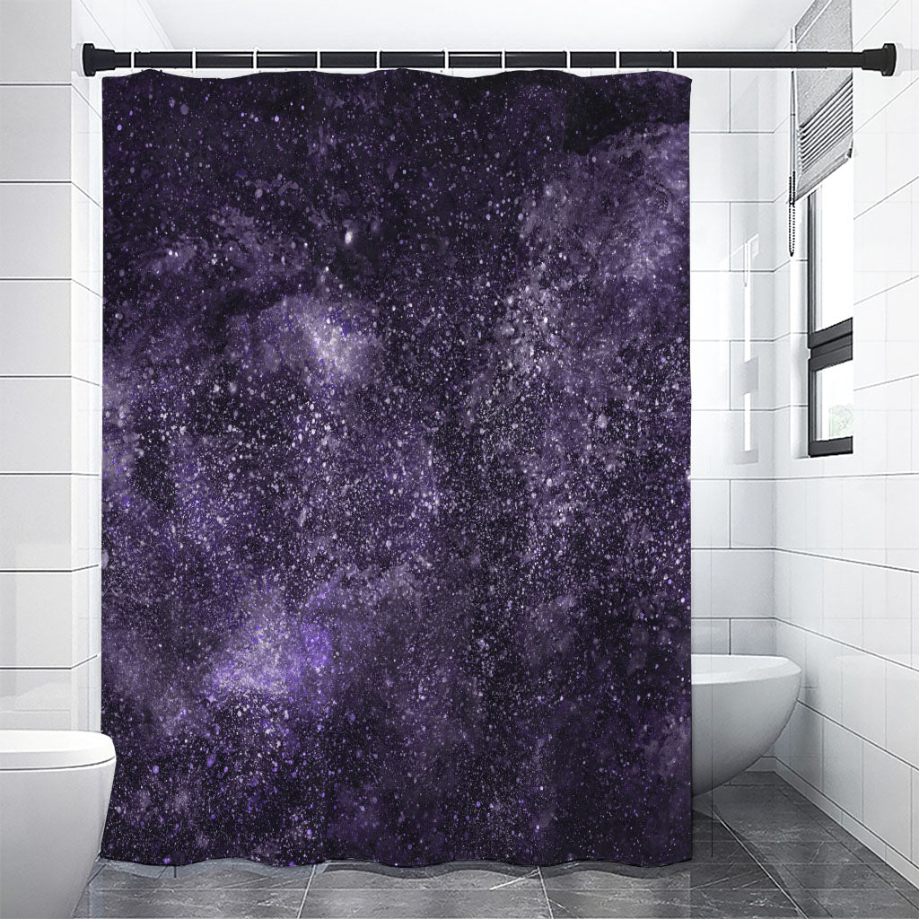 Dark Purple Cosmos Galaxy Space Print Shower Curtain