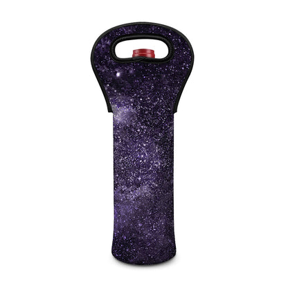 Dark Purple Cosmos Galaxy Space Print Single Neoprene Wine Tote
