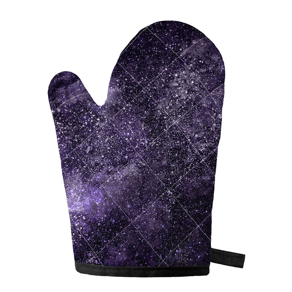 Dark Purple Cosmos Galaxy Space Print Single Oven Mitt