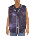 Dark Purple Cosmos Galaxy Space Print Sleeveless Baseball Jersey