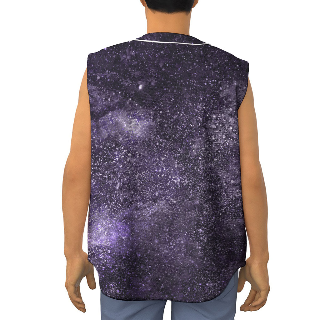 Dark Purple Cosmos Galaxy Space Print Sleeveless Baseball Jersey
