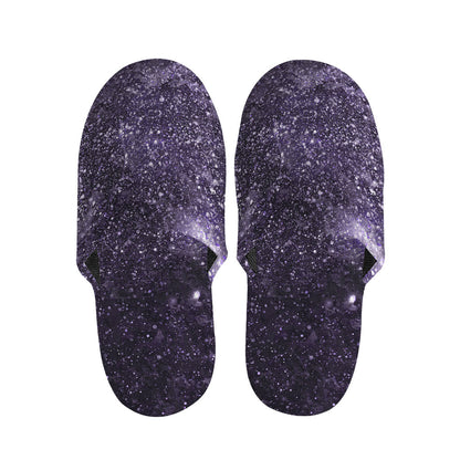 Dark Purple Cosmos Galaxy Space Print Slippers