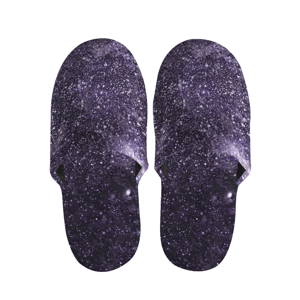 Dark Purple Cosmos Galaxy Space Print Slippers