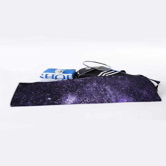 Dark Purple Cosmos Galaxy Space Print Sports Towel
