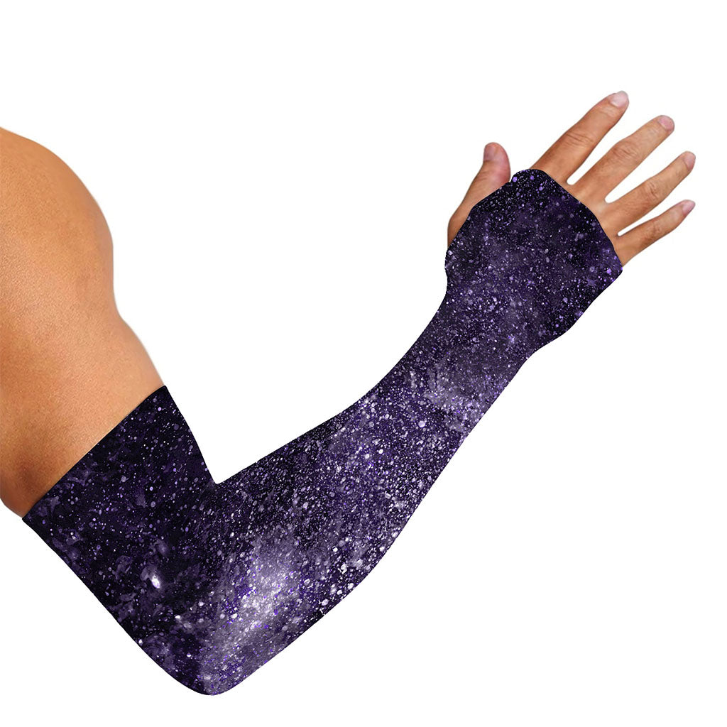 Dark Purple Cosmos Galaxy Space Print Sun Protection Arm Sleeves
