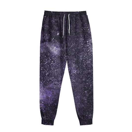 Dark Purple Cosmos Galaxy Space Print Sweatpants