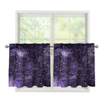 Dark Purple Cosmos Galaxy Space Print Tier Curtains