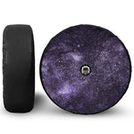 Dark Purple Cosmos Galaxy Space Print Tire Cover With Camera Hole