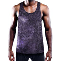 Dark Purple Cosmos Galaxy Space Print Men's Workout Tank Top
