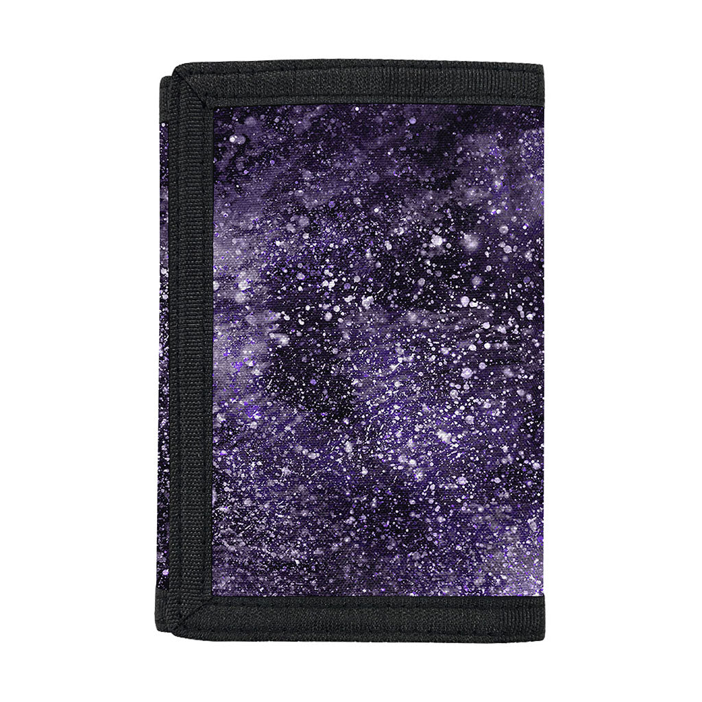 Dark Purple Cosmos Galaxy Space Print Trifold Wallet