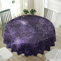 Dark Purple Cosmos Galaxy Space Print Waterproof Round Tablecloth