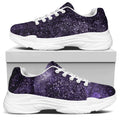 Dark Purple Cosmos Galaxy Space Print White Chunky Shoes