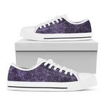 Dark Purple Cosmos Galaxy Space Print White Low Top Sneakers