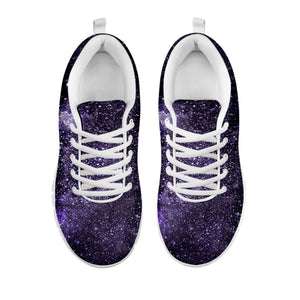 Dark Purple Cosmos Galaxy Space Print White Running Shoes