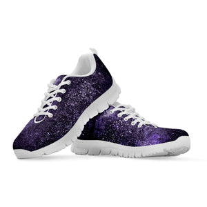 Dark Purple Cosmos Galaxy Space Print White Running Shoes