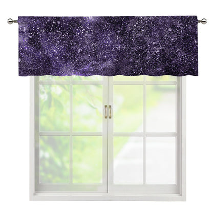 Dark Purple Cosmos Galaxy Space Print Window Valance