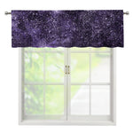 Dark Purple Cosmos Galaxy Space Print Window Valance