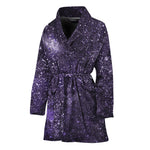 Dark Purple Cosmos Galaxy Space Print Women's Bathrobe