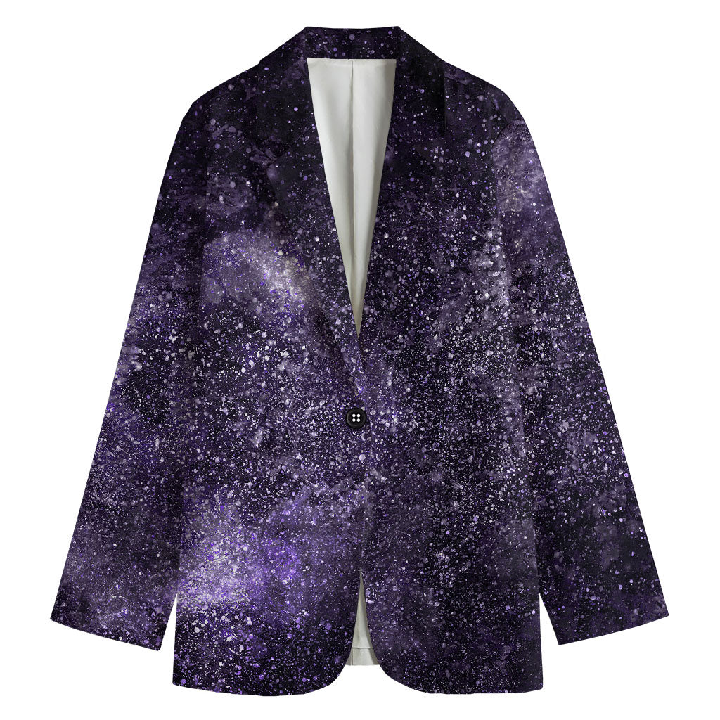 Dark Purple Cosmos Galaxy Space Print Women's Blazer