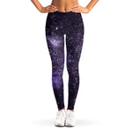 Dark Purple Cosmos Galaxy Space Print Women's Leggings