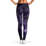 Dark Purple Cosmos Galaxy Space Print Women's Leggings