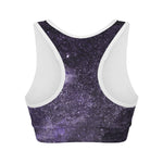 Dark Purple Cosmos Galaxy Space Print Women's Sports Bra