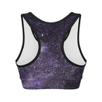Dark Purple Cosmos Galaxy Space Print Women's Sports Bra