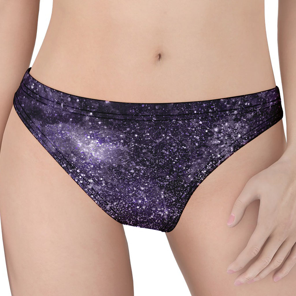 Dark Purple Cosmos Galaxy Space Print Women's Thong