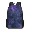 Dark Purple Galaxy Outer Space Print 17 Inch Backpack