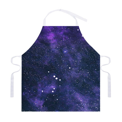 Dark Purple Galaxy Outer Space Print Adjustable Apron