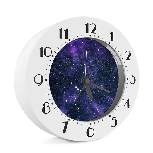Dark Purple Galaxy Outer Space Print Alarm Clock