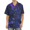 Dark Purple Galaxy Outer Space Print Aloha Shirt
