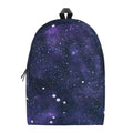 Dark Purple Galaxy Outer Space Print School Backpack