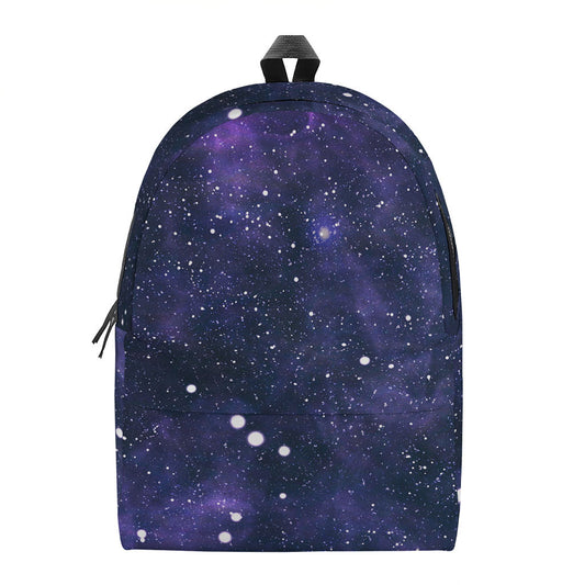 Dark Purple Galaxy Outer Space Print Backpack