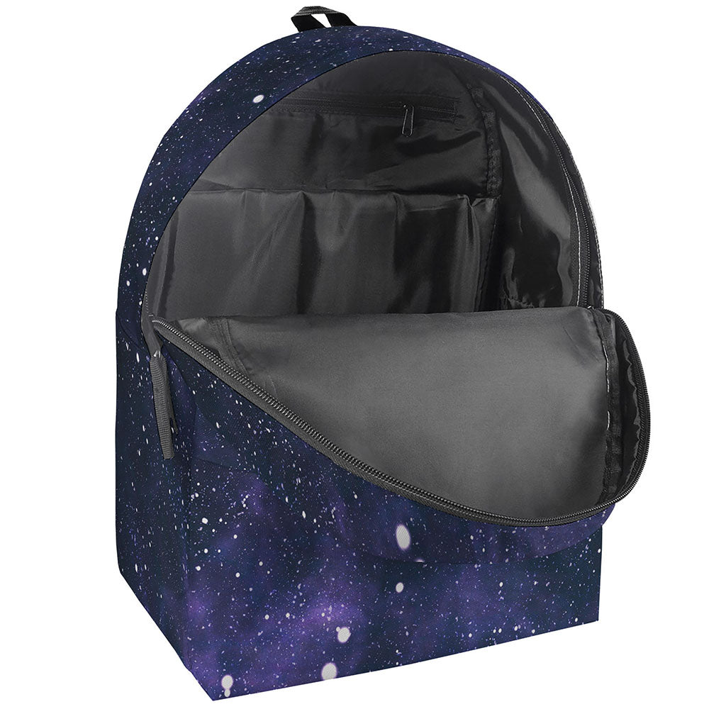 Dark Purple Galaxy Outer Space Print Backpack