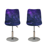 Dark Purple Galaxy Outer Space Print Bar Stool Covers