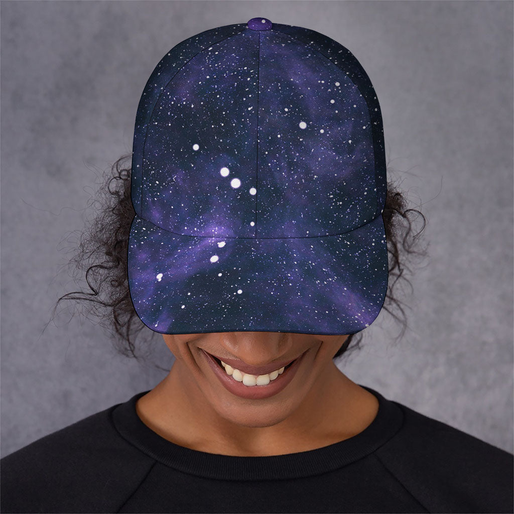 Dark Purple Galaxy Outer Space Print Baseball Cap