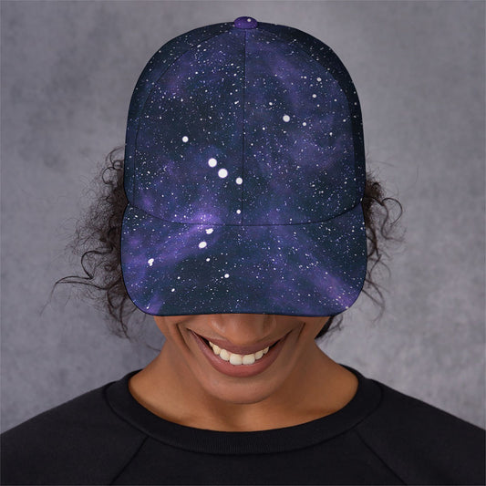 Dark Purple Galaxy Outer Space Print Baseball Cap