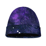 Dark Purple Galaxy Outer Space Print Beanie
