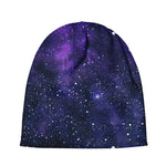 Dark Purple Galaxy Outer Space Print Beanie
