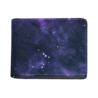 Dark Purple Galaxy Outer Space Print Bifold Wallet