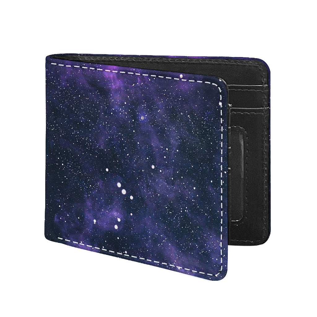 Dark Purple Galaxy Outer Space Print Bifold Wallet