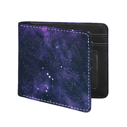 Dark Purple Galaxy Outer Space Print Bifold Wallet
