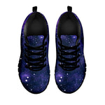 Dark Purple Galaxy Outer Space Print Black Running Shoes