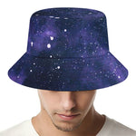 Dark Purple Galaxy Outer Space Print Bucket Hat