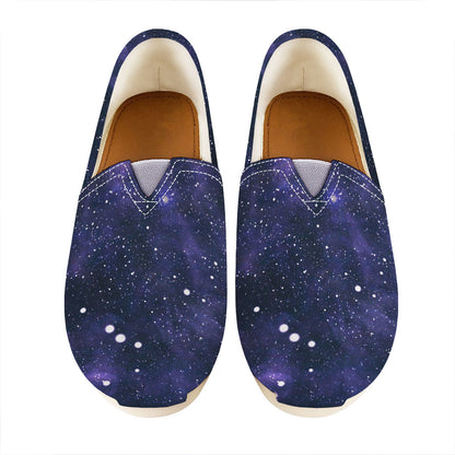 Dark Purple Galaxy Outer Space Print Casual Shoes